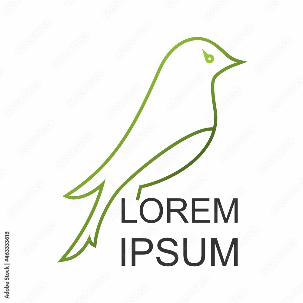 Poster simple and attractive bird in line out shape image graphic icon logo design abstract concept vector 