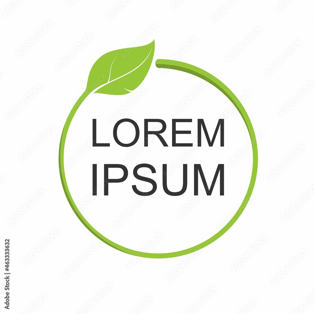 Poster unique and attractive leaf and stem in circle image graphic icon logo design abstract concept vector