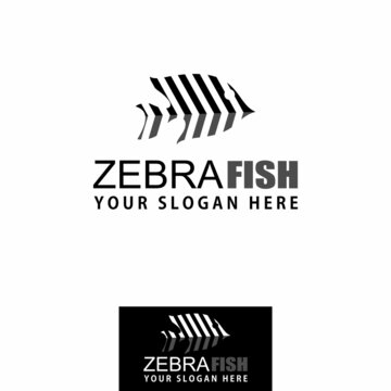 simple and unique fish with zebra motif Image graphic icon logo design abstract concept vector stock. Can be used as symbols related to sea or animal.
