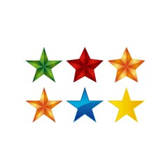 colorfull star collection vector design