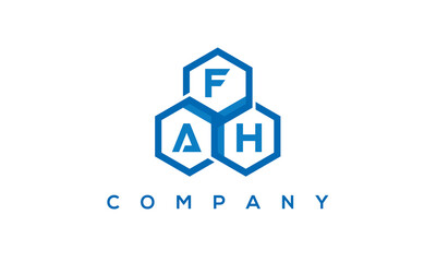 FAH three letters creative polygon hexagon logo