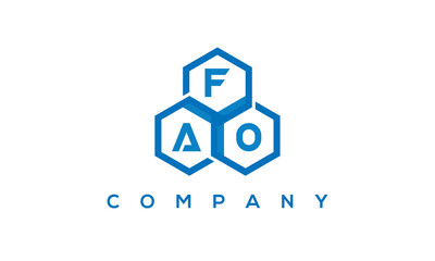 FAO three letters creative polygon hexagon logo