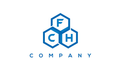 FCH three letters creative polygon hexagon logo