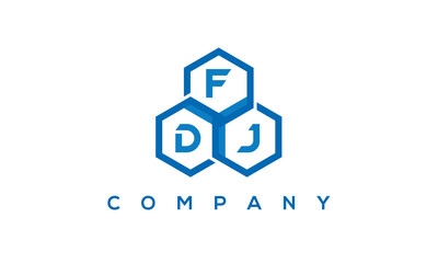 FDJ three letters creative polygon hexagon logo