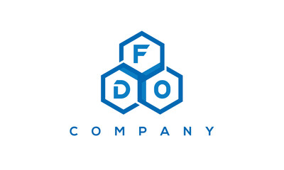 FDO three letters creative polygon hexagon logo