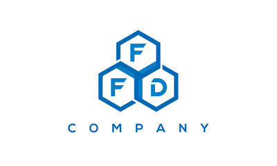 FFD three letters creative polygon hexagon logo