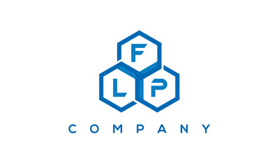 FLP three letters creative polygon hexagon logo