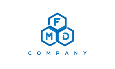 FMD three letters creative polygon hexagon logo