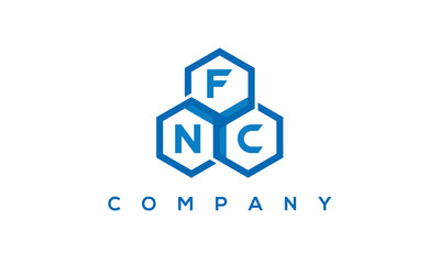 FNC three letters creative polygon hexagon logo