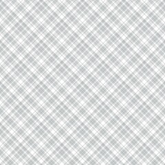 White Diagonal Plaid Tartan textured Seamless Pattern Design