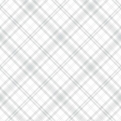 White Diagonal Plaid Tartan textured Seamless Pattern Design