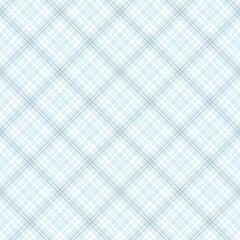 Sky Blue Diagonal Plaid Tartan textured Seamless Pattern Design