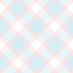 Sky Blue Diagonal Plaid Tartan textured Seamless Pattern Design