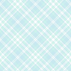 Sky Blue Diagonal Plaid Tartan textured Seamless Pattern Design