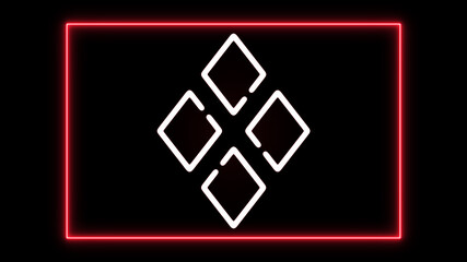 Obraz premium abstract square rhombus shape, glow isolated on black background.