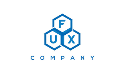 FUX three letters creative polygon hexagon logo