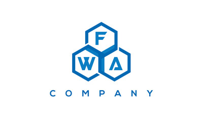 FWA three letters creative polygon hexagon logo