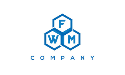 FWM three letters creative polygon hexagon logo