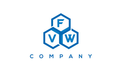 FVW three letters creative polygon hexagon logo