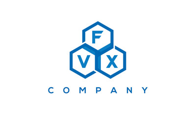 FVX three letters creative polygon hexagon logo