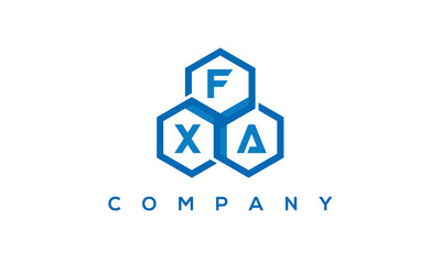 FXA three letters creative polygon hexagon logo