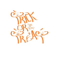 Typography vector design of Trick or Treat illustration in accordance with the stickers, banner, background of template, icon at party and etc