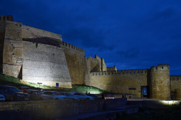 Fototapeta na wymiar Evening at the ancient fortress of Naryn-Kala, Derbent. Dagestan