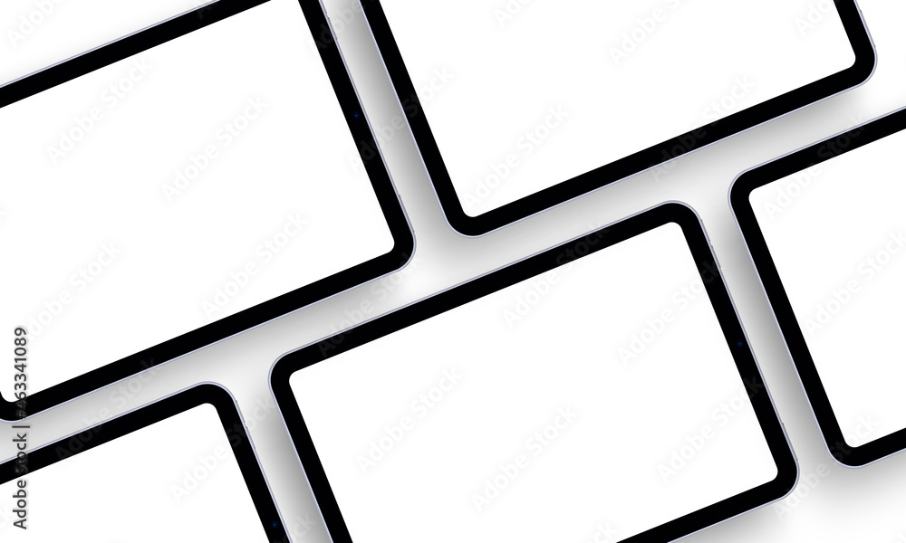 Poster tablet computer mockup for mobile app design isolated on white background. vector illustration