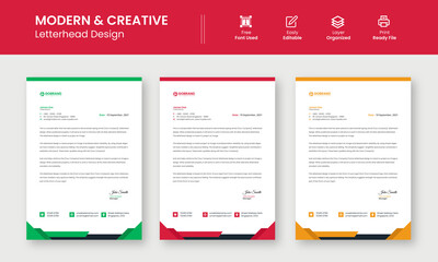 Modern Creative & Clean business style letterhead template design