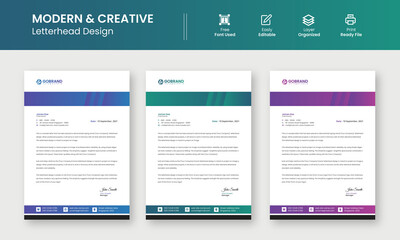 Modern Creative & Clean business style letterhead template design
