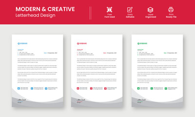Modern Creative & Clean business style letterhead template design