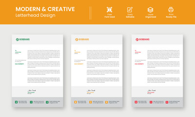 Modern Creative & Clean business style letterhead template design