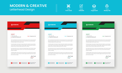 Fototapeta na wymiar Modern Creative & Clean business style letterhead template design