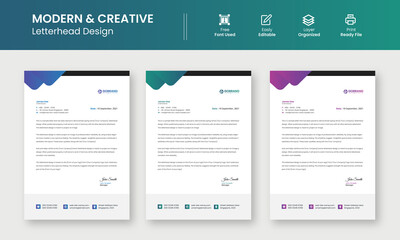 Modern Creative & Clean business style letterhead template design