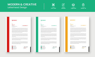 Modern Creative & Clean business style letterhead template design