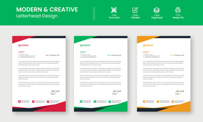 Modern Creative & Clean business style letterhead template design