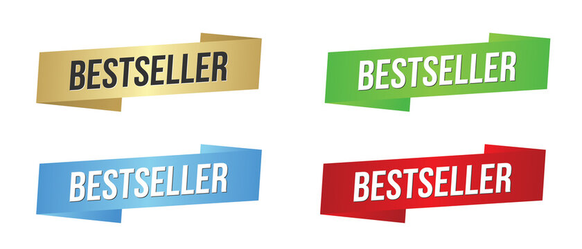 Best seller ribbon label set best seller banner Suitable for products that are ranked very well.