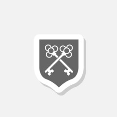 Security key protection sticker icon isolated on white background