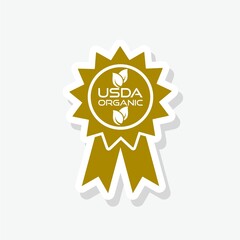 USDA organic sticker isolated on white background
