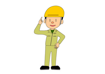 ヘルメット男性のイラスト