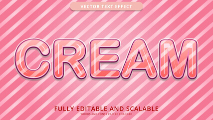 cream text effect editable eps file