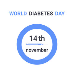World Diabetes Day poster. Blue circle as a symbol of diabetes
