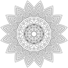 Leaf Flower Petal Coloring Mandala Art Simple Graphic Shape Vector Floral Oriental Outline Vintage Decorative Elements Pattern Illustration Islam Arabic Indian Turkish Mystic Religion Morals Lotus