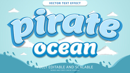 ocean pirate text effect editable eps file