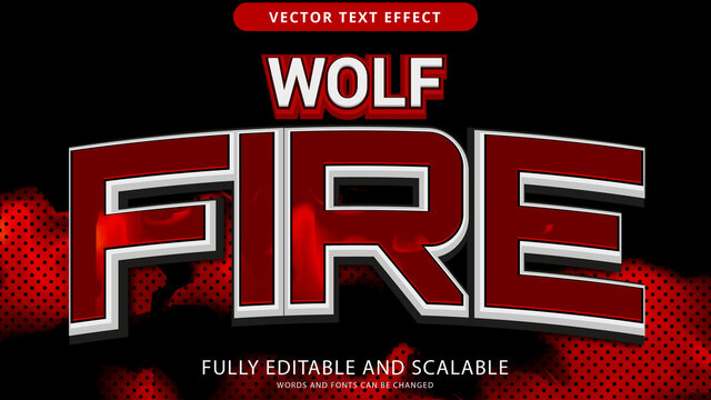 fire wolf text effect editable eps file