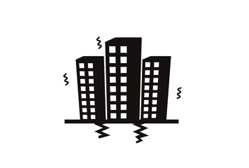 Fototapeta premium 地震のイラスト