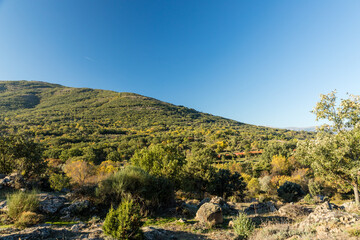 Lozoya Valley, in the Sierra de Guadarrama of Madrid, with autumn colors