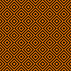 black and orange halloween squares mosaic vector seamless pattern
