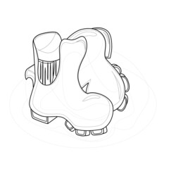 Vector image of a pair of boots in outline style. EPS 10