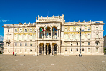 View at the Building of Palace of the Austrian Lieutenancy in Trieste, Italy